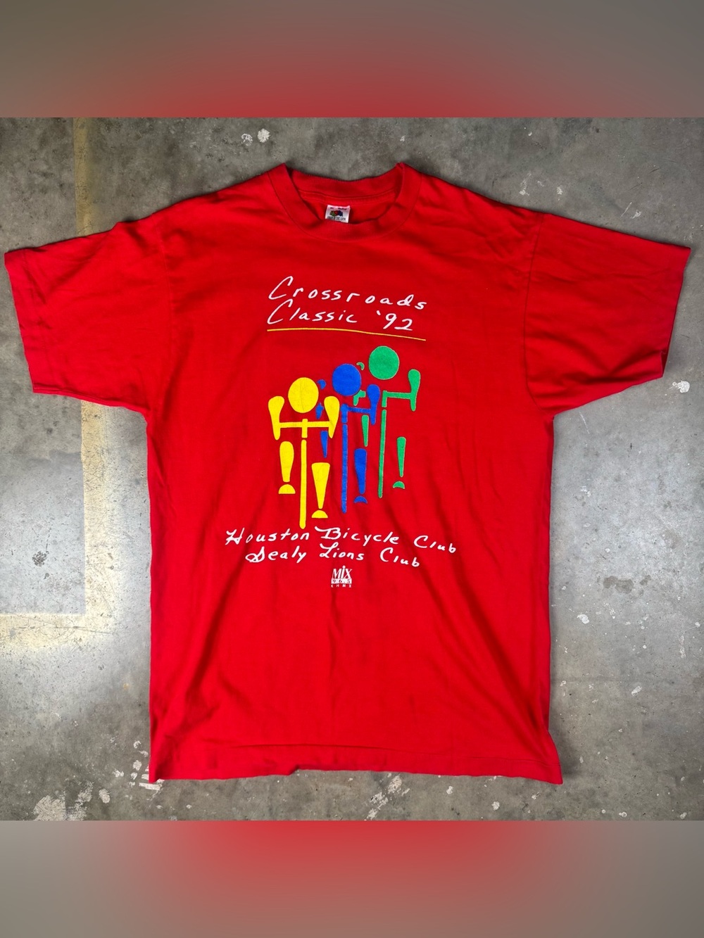 Vintage Bicycle T-Shirt Size XL Houston Crossroads Classics 1992 1990s Abstract